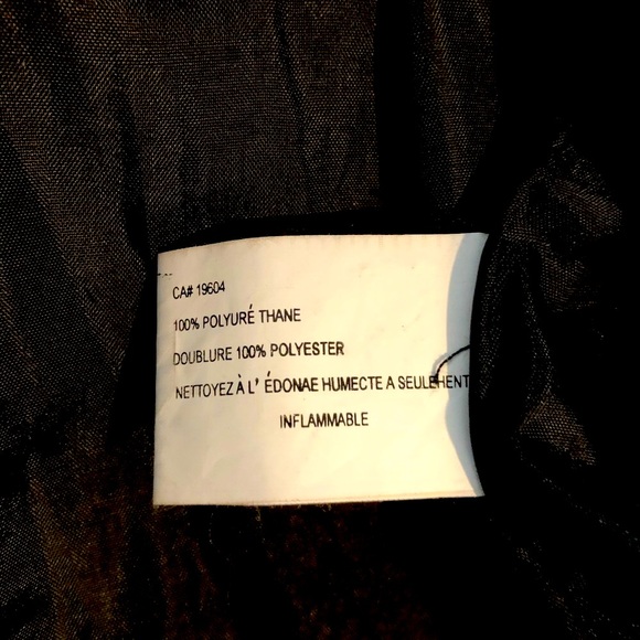 Urban Behavior Shiny Black Faux Leather Trench Coat Button Down Front & Belt Tie - Picture 5 of 5